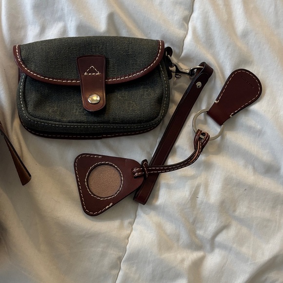 Vintage Doony & Burke Olive Green and Brown Women's Satchel Handbag w coin purse - Picture 5 of 6